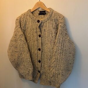 Acorn Men's Tan Cable Knit Cardigan
